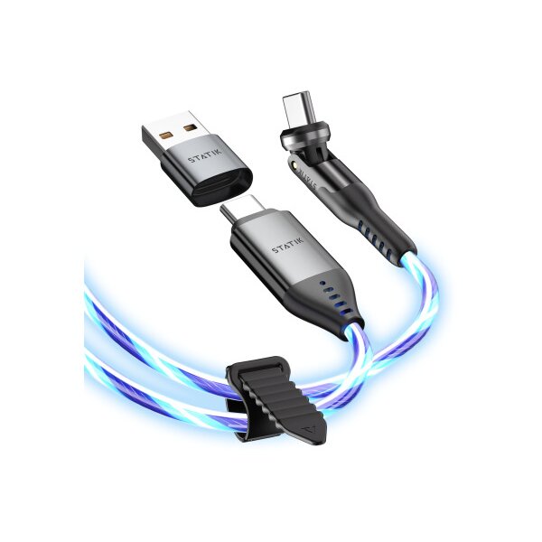 STATIK PowerPivot Pro, Glowing LED PUP-0465-3FT-CC USB-C to C, 1m, 100W