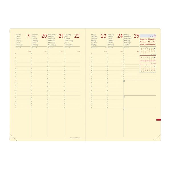 QUO-VADIS Agenda Minis. Prest. Silk 2027 286578Q 1W/2S türkis ML 16x24cm