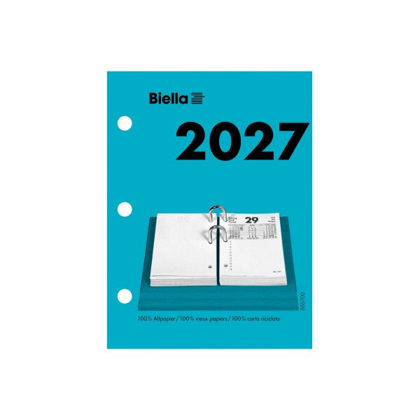 BIELLA bloc-notes 2027 885700000027U 1A/1P gris/noir ML 8x10.8cm