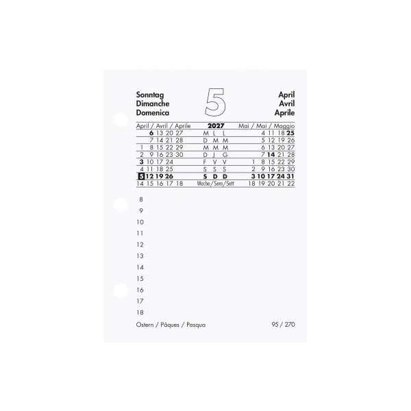 BIELLA bloc-notes 2027 885700000027U 1A/1P gris/noir ML 8x10.8cm