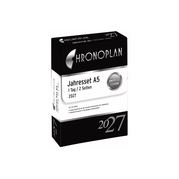 CHRONOPLAN Set annuel plan journ. 2027 50207Z.27 1J/1P A5