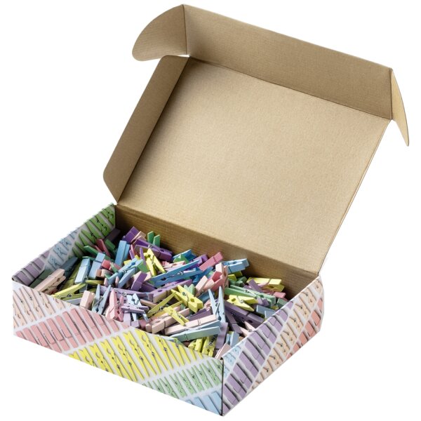 folia Mélange de pinces en bois NATURAL Jumbobox, 500 g