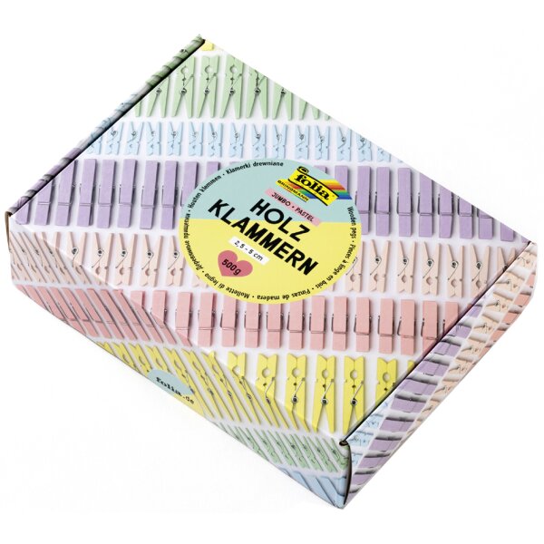 folia Mélange de pinces en bois NATURAL Jumbobox, 500 g