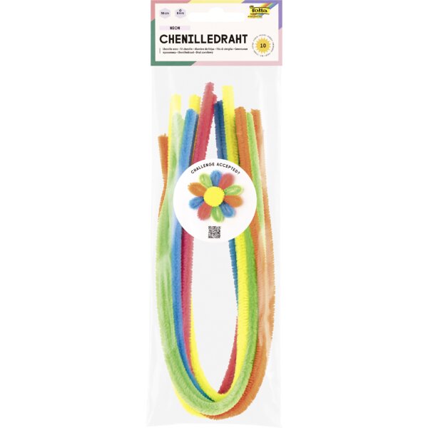 folia Chenilledraht "NEON", Länge: 500 mm, sortiert