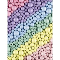 folia Mélange de perles en bois PASTEL Jumbobox, 1 kg