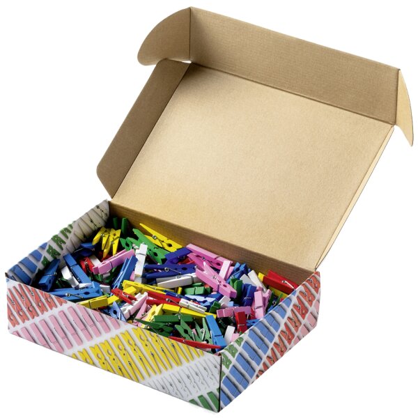 folia Holzklammern-Mix PASTEL Jumbobox, 500 g