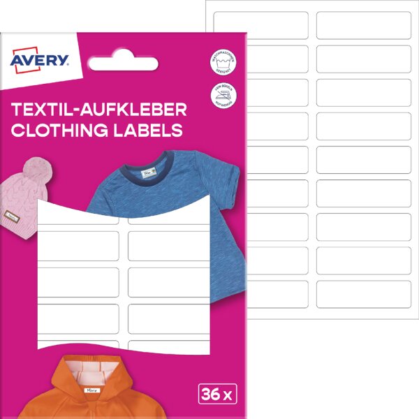 AVERY Étiquette pour textile, 13 x 45 mm, blanc