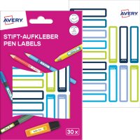 AVERY Stift-Etiketten, Papier, 10 x 50 mm, farbige Rahmen