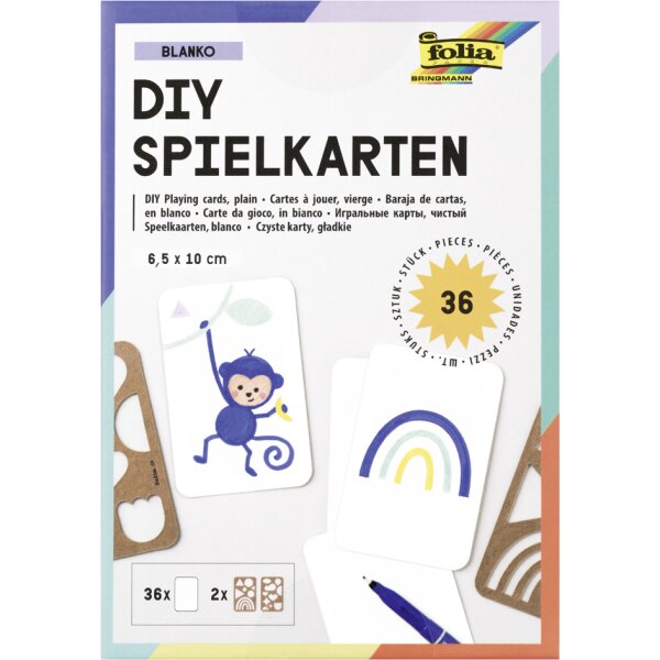 folia Spielkarten BLANKO, 65 x 100 mm, weiss