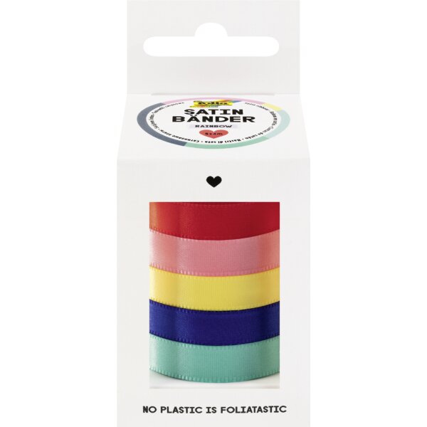 folia Set de rubans satin RAINBOW, assorti