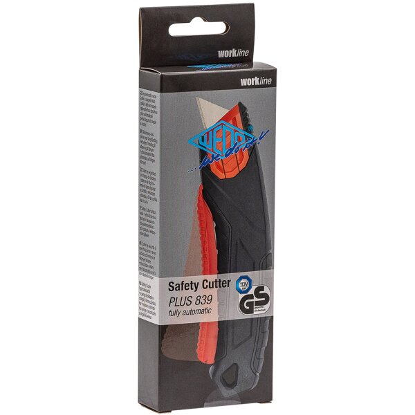 WEDO Safety-Cutter PLUS 839, Klinge: 19 mm, schwarz rot