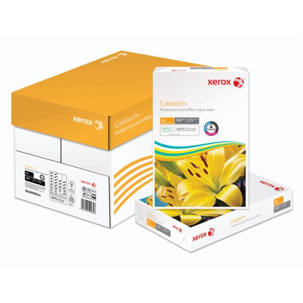 XEROX Colotech+ Farblaserpapier weiss A4 300g - 1 Karton (750 Blatt)