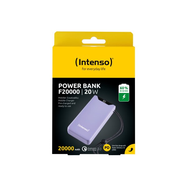 INTENSO Powerbank F20000, purple 7332053 20000 mAh, USB-A, USB-C