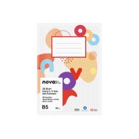 NOVOOO Schulheft B5 729772 5mm kariert mit Rand 90g