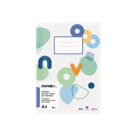 NOVOOO Schulheft A4 729758 5mm kariert mit Rand 90g