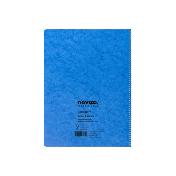 NOVOOO Carnet spirale ass. A4 729783 quadrillé, 4mm, 80g 48 flls.