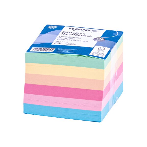 NOVOOO Porte-bloc papier 90x90mm 731145 couleurs ass. 80g 700 feuilles