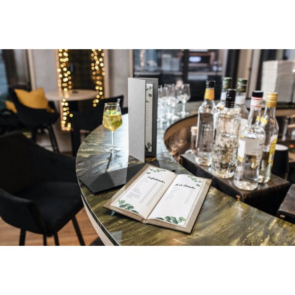 sigel Carte de boissons, 1/2 A4, noir