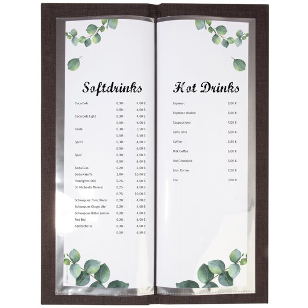 sigel Pochette double pour carte de boissons, transparent