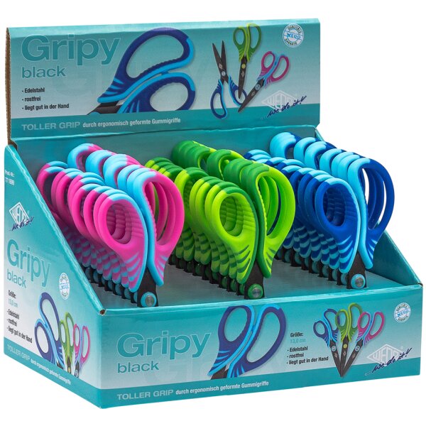WEDO Bastelschere Gripy black, spitz, Länge: 130 mm, 30er