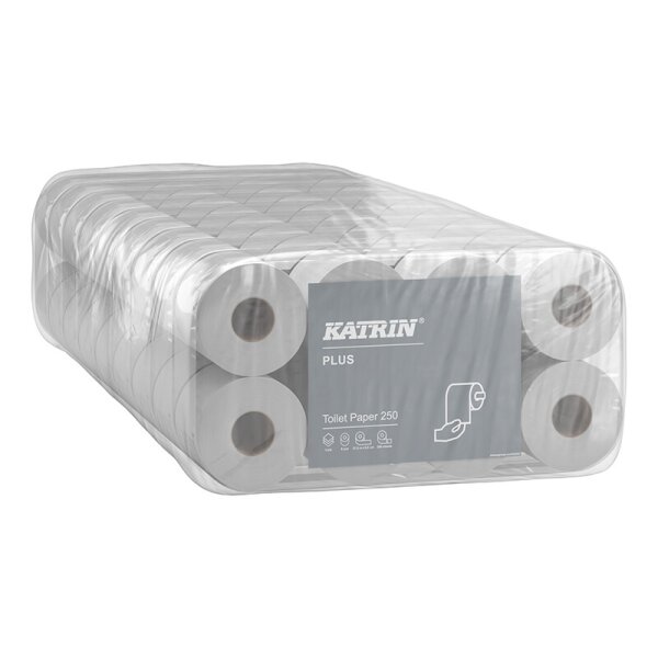 KATRIN Plus Papier de toilette blanc, 3 couches, 250 feuilles - 1/4 Palette (360 rouleaux)