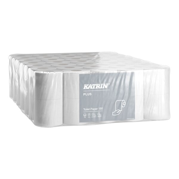 KATRIN Plus Toilettenpapier weiss,  4-lagig, 180 Blatt  - 1/4 Palette (350 Rollen)