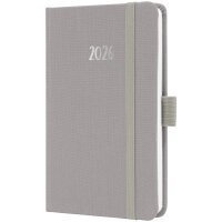 sigel Taschenkalender Jolie Feel 2026, Textil, A6, grau