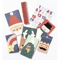 folia Adventskalender SANTA & FRIENDS, 72-teilig