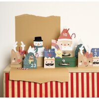 folia Adventskalender SANTA & FRIENDS, 72-teilig