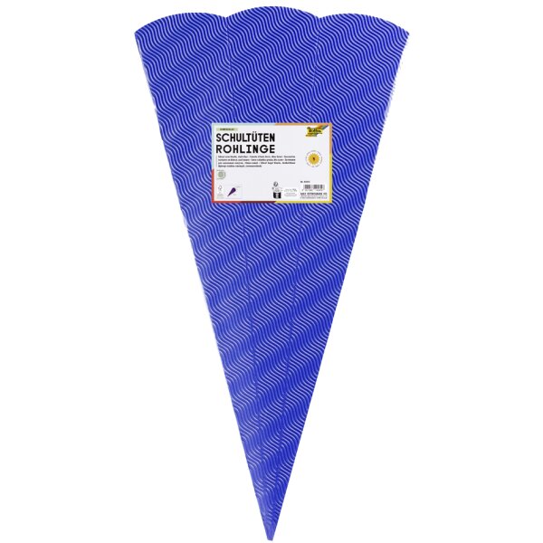 folia Schultüten-Zuschnitt, 3D-Wellpappe, 6-eckig, gelb