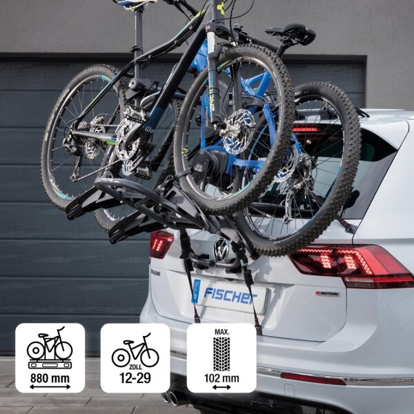 FISCHER Porte-vélos hayon, pour 2 vélos/VAE