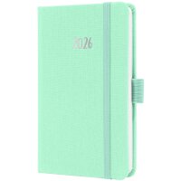 sigel Agenda de poche Jolie Feel 2026, textile, A6, menthe