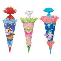 folia Schultüten-Zuschnitt, 3D-Wellpappe, 6-eckig, orange