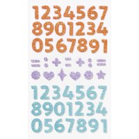 folia Moosgummi Glitter-Sticker NUMBERS