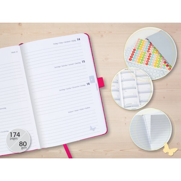 sigel Agenda de poche Jolie 2027, Violet Jungle Fever, A6