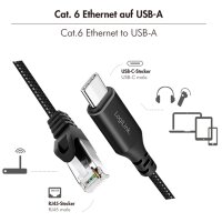 LogiLink Câble Ethernet USB 3.2, USB-C - RJ45, 5 m