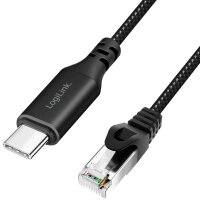 LogiLink Câble Ethernet USB 3.2, USB-C - RJ45, 7,5 m