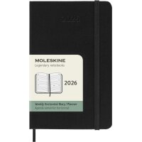 MOLESKINE Agenda de poche 2026 P/A6, couverture rigide, noir