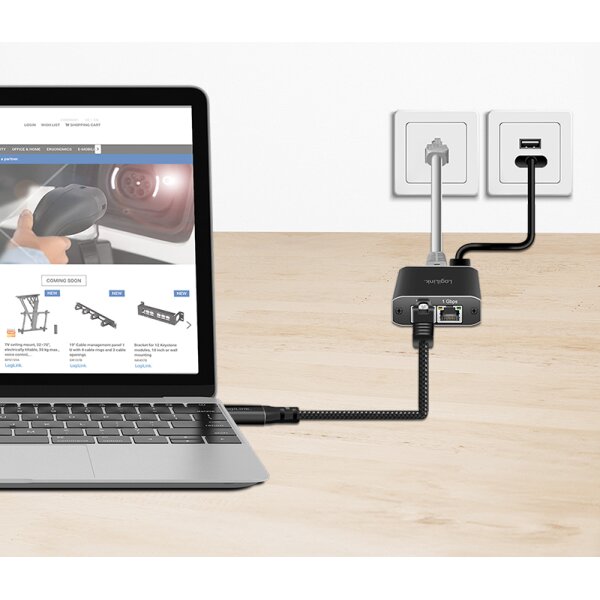 LogiLink Câble Ethernet USB 3.0, USB-A - RJ45, 10 m