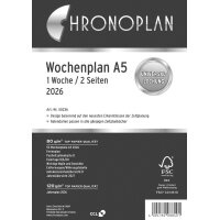 CHRONOPLAN Wochenplan 2026, 1 Woche 2 Seiten, A5, Zeile
