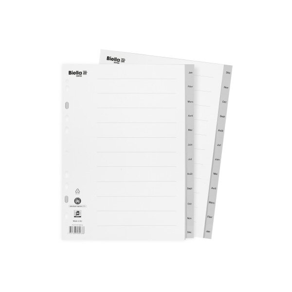 BIELLA Register PP A4 47141391U grau Jan-Déc FR