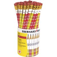 EBERHARD FABER Bleistift 1 x 1, mit Radierer, B, 72er...