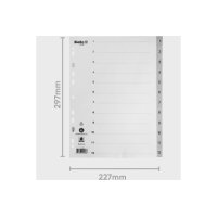 BIELLA Répertoires PP A4 47141200U gris 1-12
