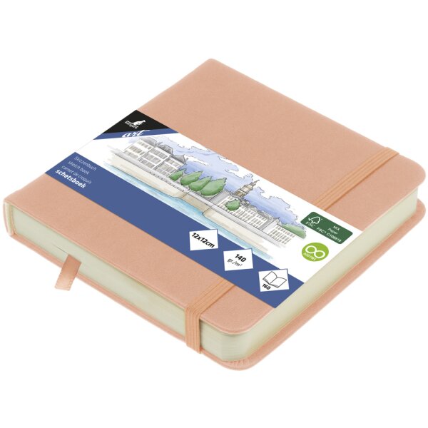 kangaro Carnet de croquis, 160 pages, 120x120 mm, vieux rose