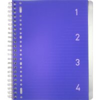 kangaro Cahier à spirale 4en1, A4, ligné, 200 pages, rouge