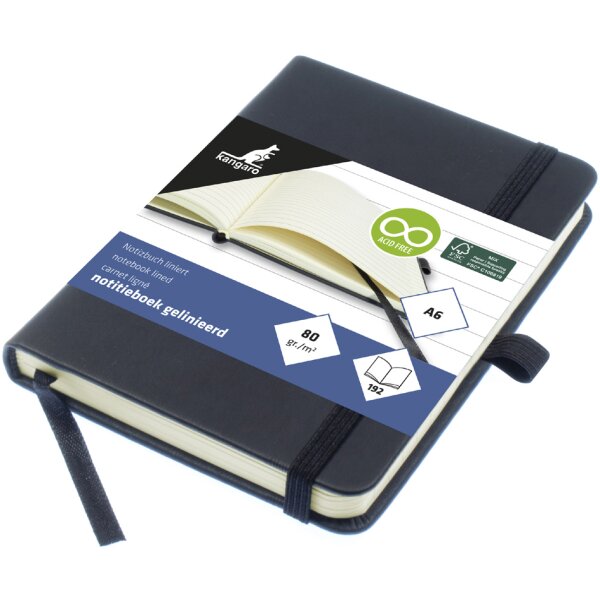 kangaro Carnet de notes Kraft, 192 pages, A6, ligné
