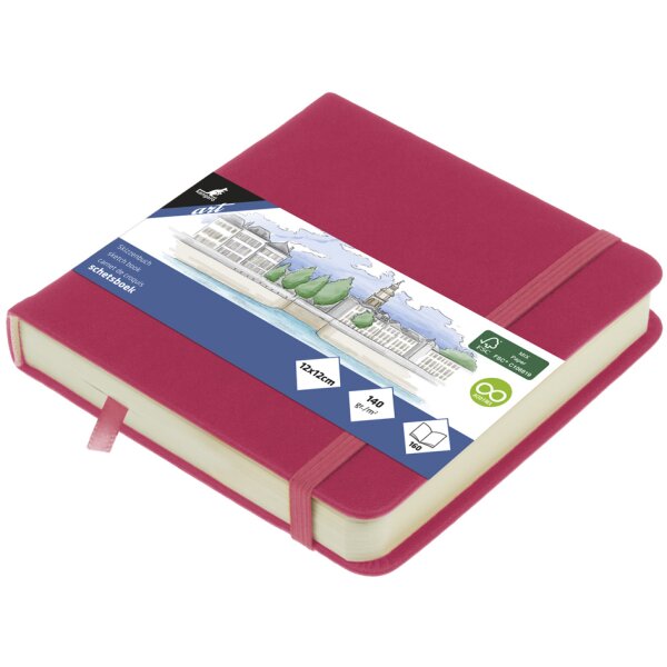 kangaro Carnet de croquis, 160 pages, 120x120 mm, ruby