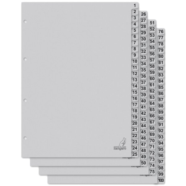 kangaro Intercalaire carton ECO, chiffres 1-20, 20 pièces