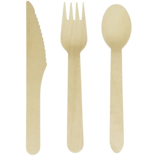 kangaro Couverts jetables, en bois, 200 pièces