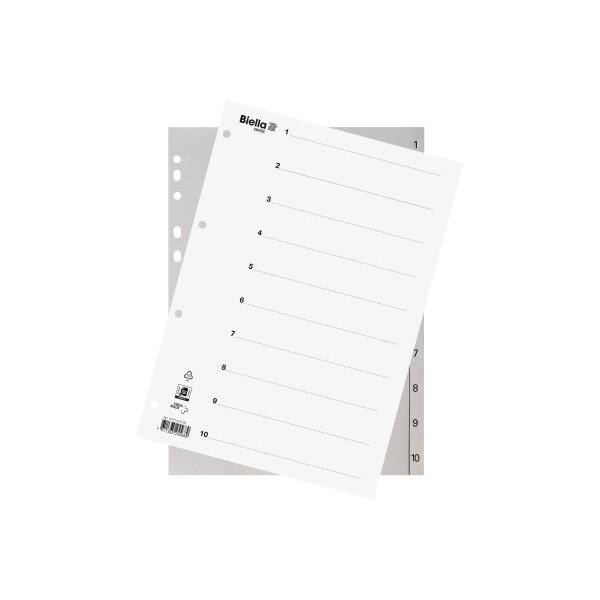 BIELLA Register PP A4 47141000U grau 1-10